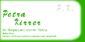 petra kirrer business card